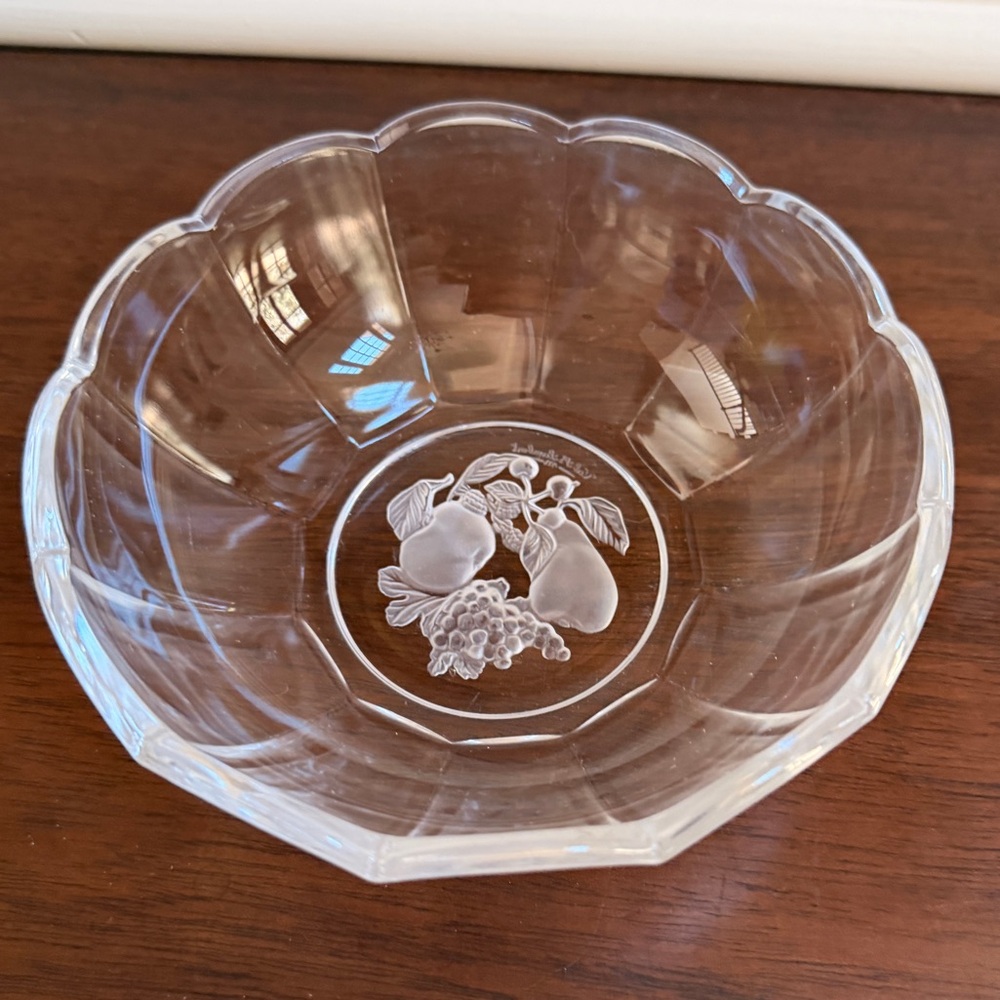 Two Val St Lambert 6” Brussels Pattern Scalloped Fruit Bowls